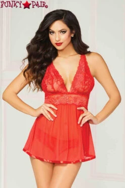 STM-10672, Floral Galloon Lace Babydoll Set -Roma Shop 10672 Red F 06933.1511392510.1200.1200 91486.1669061925