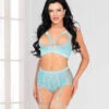 STM-11107, Floral Gallon Bra And High Waist Panty Set -Roma Shop 11107 BLUE F 22246.1668212225