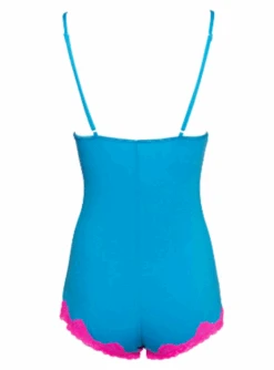 LEG AVENUE LA-SE8863, SE8863, Jersey Lace Trimmed Boyshort Romper -Roma Shop 2016 06 09 0132 001 92529.1465461174