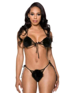 MUSIC LEGS ML-59030, Marabou Top And G-String