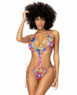 MA67051, Crotchet Print Monokini