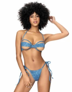 MA67080, Denim Cut-out Bikini Set