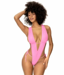 MA67091, Pink Halter Monokini