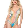 MUSIC LEGS ML-80096, Multi Color Fishnet Teddy