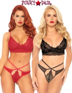 Leg Avenue | LA81578, Lace Bralette And Strappy Cut Bottom -Roma Shop 81578 F 93200.1542233054