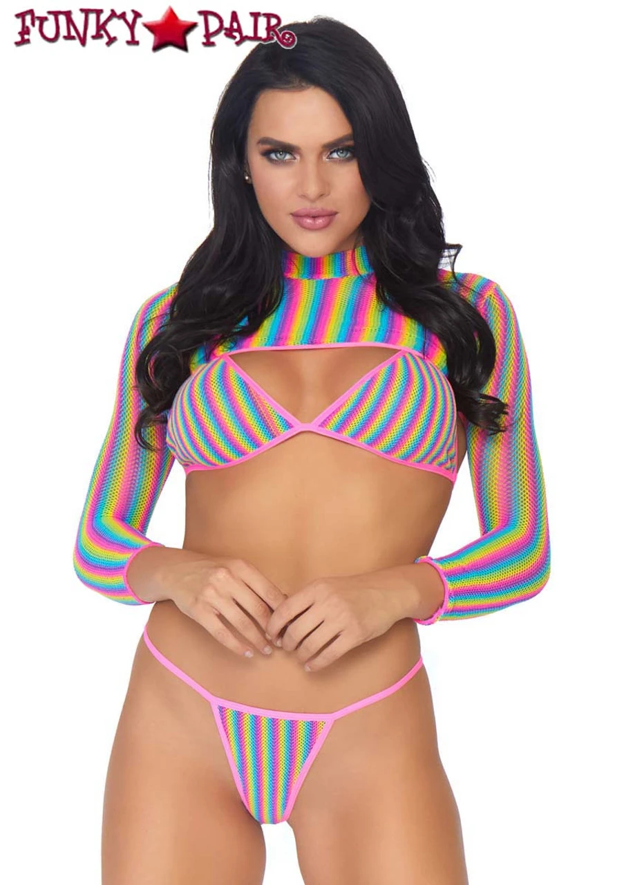 LA81580, Rainbow Fishnet Bikini Set 3 LA81580, Rainbow Fishnet Bikini Set