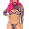 Leg Avenue | LA81607, Striped Fishnet Bikini Set -Roma Shop 81607 01 101 11292.1584850493