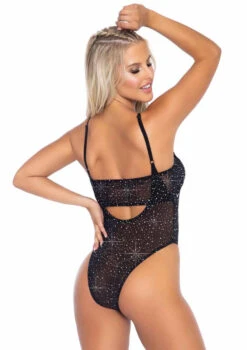 Leg Avenue | LA81609, Rhinestone Mesh Suspender Bodysuit -Roma Shop 81609 02 001 62530.1626130656