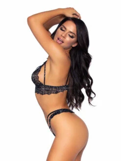 Leg Avenue | LA81623, Strappy Rhinestone Lace Bralette Set -Roma Shop 81623 004 001 78543.1623865876