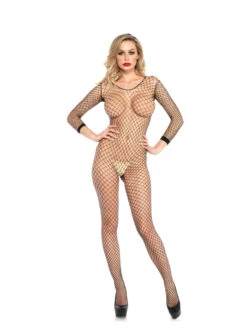 LA-8380, Long Sleeve FishNet BodyStocking -Roma Shop 8380 01 001 93812.1566628356
