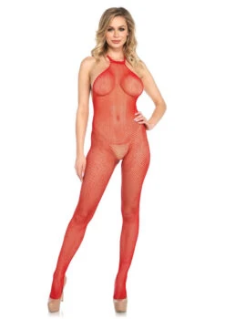 LA-8509, Seamless Fishnet Halter BodyStocking -Roma Shop 8509 red full 85878.1559602737