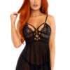 Leg Avenue | LA86108, Sheer And Mesh Babydoll Set -Roma Shop 86108 01 001 66767.1714920866