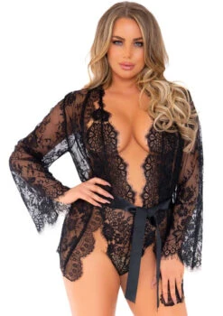 LA86112, Lace Teddy And Matching Lace Robe -Roma Shop 86112 01 001 04084.1586203797