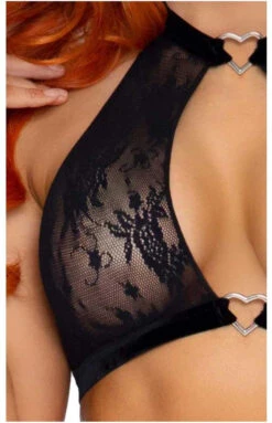 Leg Avenue | LA86116, Lace Halter Top And High Waisted Thong -Roma Shop 86116 black top 30427.1602389957