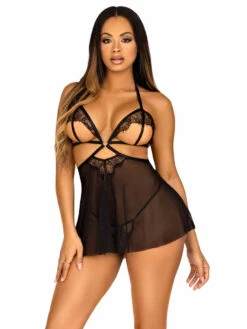 LA86141, Open Cup Lace & Mesh Babydoll By Leg Avenue -Roma Shop 86141 006 101 43159.1683068092