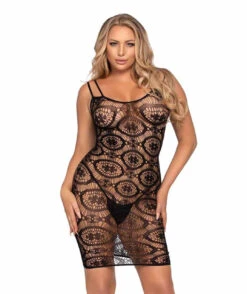 LA86961, Daisy Crochet Mini Dress By Leg Avenue -Roma Shop 86961 Blk 16734.1696711452