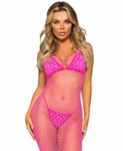 LA86963, Woven Twist Net Maxi Long Dress By Leg Avenue