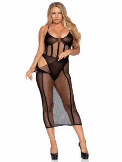 LA86967, Net And Opaque Bodysuit With Skirt By Leg Avenue -Roma Shop 86967 01 001 41686.1630461285