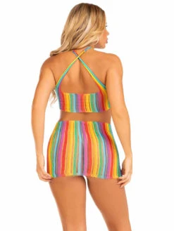 LA87208, Rainbow Striped Mini Dress -Roma Shop 87208 002 101 78940.1708551557