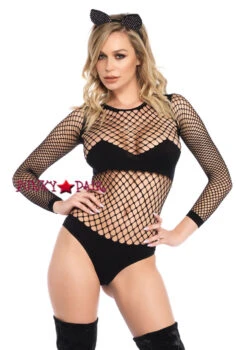 LEG AVENUE LA-89164, Naughty Kitty Industrial Net Bodysuit