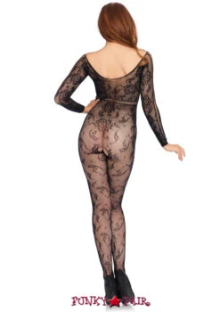 LEG AVENUE LA-89209, Seamless Lace Sleeve BodyStocking -Roma Shop 89209 02 001 20052.1528267697