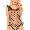 LEG AVENUE LA89237, Sheer Mesh Ruffle Teddy -Roma Shop 89237 24744.1568189680