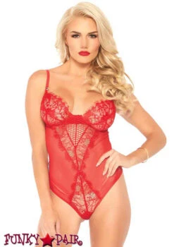 LEG AVENUE LA89239, Eyelash Lace And Mesh Teddy