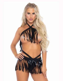 Leg Avenue | LA89268, Fringe Halter Top And Bikini