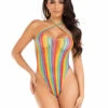 LA89327, Rainbow Striped Thong Bodysuit -Roma Shop 89327 003 101 44424.1708566422