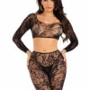 LA89331, Seamless Lace Crop Top & Tights -Roma Shop 89331 003 001 36038.1708626653