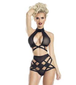 RaveWear | AB8080, Mesh Strappy Top And Bottom Lingerie