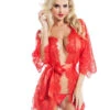 Lace Bella Robe By RaveWear Lingerie AB8091 -Roma Shop AB8091RD whtbck frt add 94711.1594150388