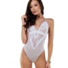 BS8027, Lace And Sheer Bodysuit -Roma Shop BS8027 Captivate Bodystocking WH F 56784.1594153698