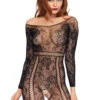 LEG AVENUE LA-89209, Seamless Lace Sleeve BodyStocking -Roma Shop LA89209 50229.1528267697