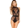 Roma LI146, Mesh Romper With V-detail -Roma Shop LI146 54696.1461657478