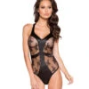 Roma LI259, Satin And Lace Contrast Bodysuit -Roma Shop LI259 59094.1632418200