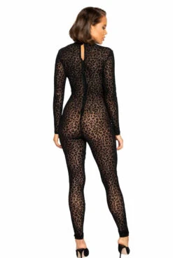 Roma R-LI376, Velvet Leopard Bodysuit -Roma Shop LI376 Back 01998.1591195503