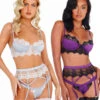 LI406, Embroidered Lace And Satin Bralette Garter Set By Roma -Roma Shop LI406 60701.1629144335