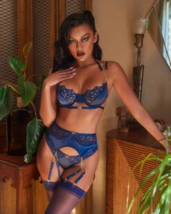 LI409, Embroidery Lace And Satin Bra Set By Roma -Roma Shop LI409 ED3 08241.1667498385