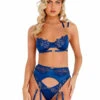 LI409, Embroidery Lace And Satin Bra Set By Roma -Roma Shop LI409 Navy 34889.1667498385