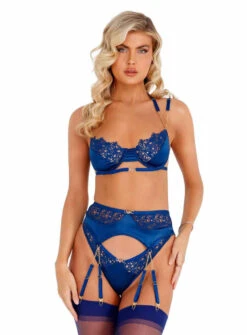 LI409, Embroidery Lace And Satin Bra Set By Roma