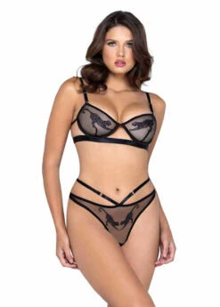 Roma R-LI561, Leopard Embroidered Bra Set