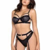 Roma R-LI566, Tiger Mesh Bra & Garter Set -Roma Shop LI566 26026.1669997769