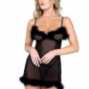Roma R-LI572, Marabou And Mesh Chemise -Roma Shop LI572 64396.1669998326