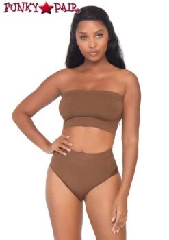 NK003, Bandeau Top And High Waist Bottom -Roma Shop NK003 01 Tan 37219.1556607834
