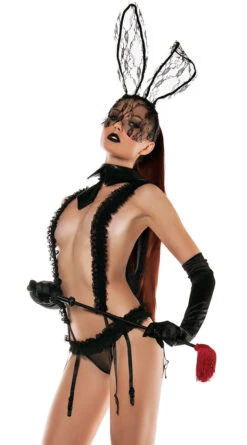 SL5010, Suspender Playsuit -Roma Shop SL5010 BLACK RUFFLE LACE SUSPENDER PLAYSUIT 1 L2015 47523.1674852534